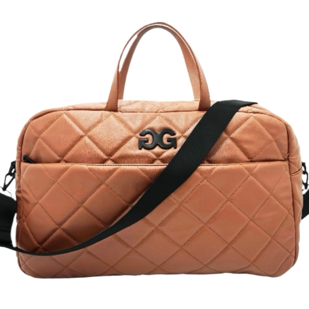 Gilda Paris "G" Logo Coffee Weekender Crossbody Travel w/ Slip Back